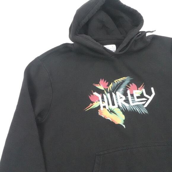 Hurley Hoodie Mens Medium Tropical Floral Graphic Surf Enjoy Pullover Sweatshirt - Picture 7 of 16